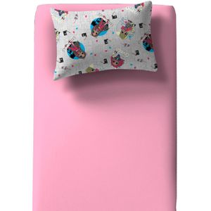 Jogo De Cama Solteiro Portallar Malha Misto 2pçs Omg Cinema Rosa