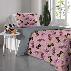 Edredom Solteiro Portallar L.O.L Glam 150M X 220 Cinza
