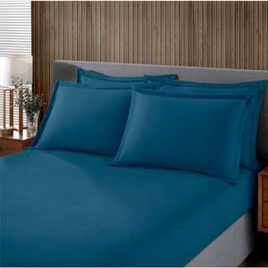 Jogo De Cama Queen Malha Liso 3 Peças Image Azul Marinho