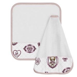 Toalhinha De Boca Tecebem Baby Malha 02 Peças Kinder Cristina Rosa