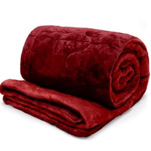 Edredom Buettner King Plush Flannel Dupla Face 260Mx280M Vermelho Escuro E Vermelho Claro