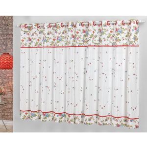 Cortina Fiorella para Quarto Branco Varão Simples 2 Metros - Bordados Ricardo