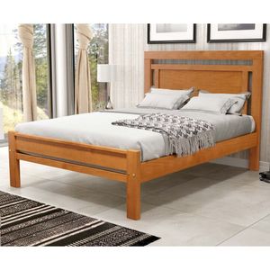 Cama Casal Mel Colchão 128cm Ou 138cm Madeira Cavazotto