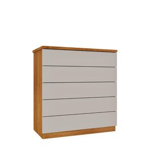 Cômoda Premium 5 Gavetas Tcil Cinamono Off White