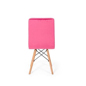 Cadeira Eiffel Gomos Veludo Estofada Base Madeira Rosa