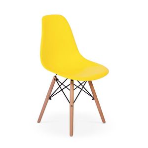 Conjunto 6 Cadeiras Charles Eames Eiffel Madeira - Amarela