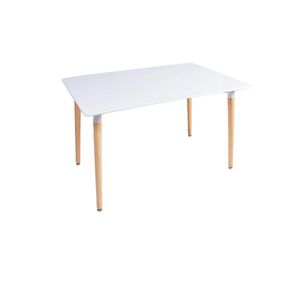 Mesa Jantar Eiffel 120x80 Base Madeira Branca