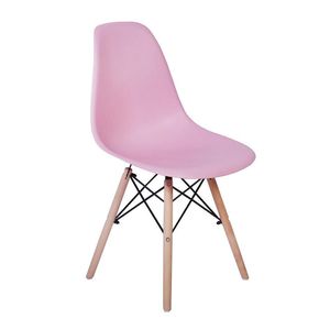 Kit Mesa Jantar Eiffel 90cm Branca 2 Cadeiras Charles Rosa
