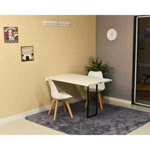 Mesa Dobrável Retrátil 120x75 Branca 2 Cadeiras Leda Branca