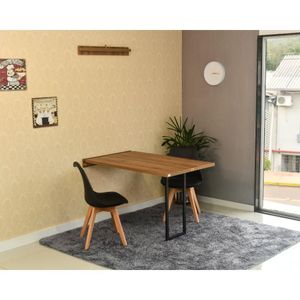 Mesa Dobrável Retrátil 120x75 Noronha 2 Cadeiras Leda Preta