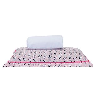 Jogo Cama Panda Rosê branco Solteiro 02 Peças 140 Fios