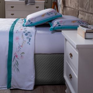 Jogo De Cama Fanari Branco/Tiffany Queen 04 Peças 180 Fios