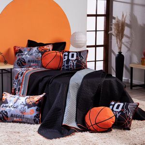 Kit Cobre Leito Basquete Dupla Face C/ Almofadas 5Pçs