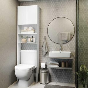 Armário Banheiro para Vaso Sanitário 2 Portas Branco