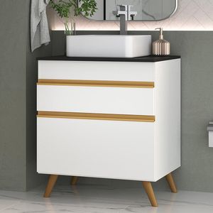 Gabinete Banheiro 1 Porta E 1 Gav Retrô 70cm Mp5024 Branco