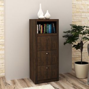 Gaveteiro Para Pasta Suspensa Com 3 Gavetas Cr25026 Rustico