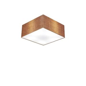 Plafon Quadrado Cúpula em Tecido 12/25x25cm Palha Bivolt