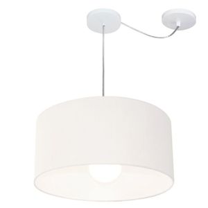 Lustre Pendente Cilíndrico Desvio Centro 45x25 Bivolt Branco