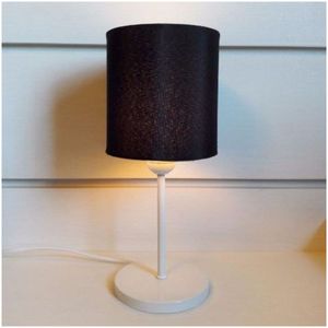 Abajur Cabeceira para Quarto Cilíndrico Bivolt Branco Preto