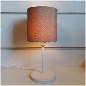 Abajur Cabeceira para Quarto Cilíndrico Bivolt Branco Palha