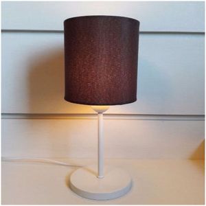 Abajur Cabeceira para Quarto Cilíndrico Bivolt Branco Café