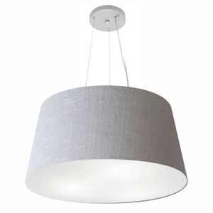 Lustre Pendente Cone Md-4063 30/60x50cm Bivolt Rústico Cinza