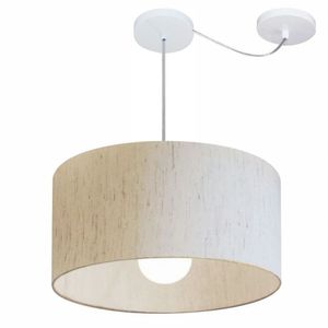 Lustre Cilíndrico com Desvio Md-4228 45x25cm Bivolt Bege