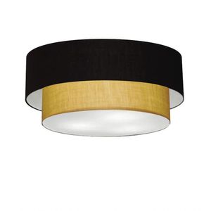 Plafon Duplo Cilíndrico Md-3024 60x50cm Bivolt Preto Palha