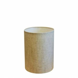 Cúpula Abajur E Luminária Em Tecido Cilíndrica Vivare Cp-7004 Ø15x25cm - Bocal Nacional -rustico Bege