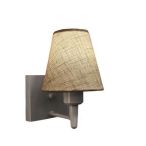 Arandela Quadrada Md-2034 Cinza Cúpula Cone Rustico Bege