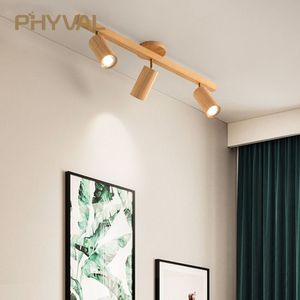 Plafon Spot Nordic Led Pista Holofotes Modernas E27 Phyvalwooden Luminárias 3 D