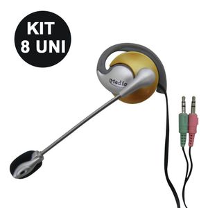 Kit 8 Uni Fone De Ouvido Com Microfone P2 Computador Headset