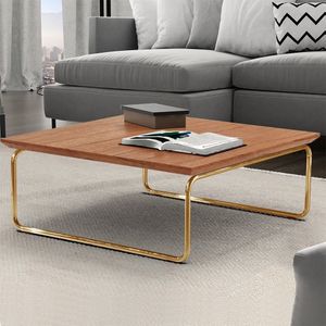 Mesa de Centro Kairos Pé Ouro Bisart Decor Cinamomo