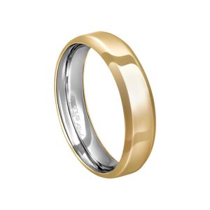 Aliança Casamento Blend Ouro 18K E Prata Namoro Noivado Anatômica Acabamento Polido 7205