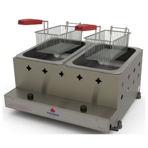 Fritadeira Profissional A Gás Progás Inox 2 Cubas 10 Litros Pr-20g