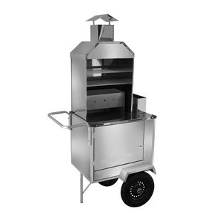 Carrinho De Churrasco Cefaz Simples Em Inox Com Rodas Pneumáticas S02p