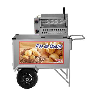 Carrinho Pão De Queijo Cefaz Inox Com Forno L39p-t