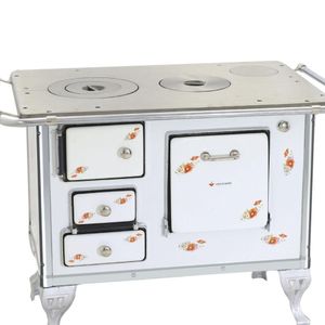 Fogão A Lenha Tradicional Venâncio 01 Branco Florido 1dfbr