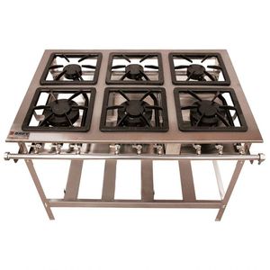 Fogão 6 Bocas 3 Duplas Inox Stand Metal Brey Baixa Pressão 106-3d - I