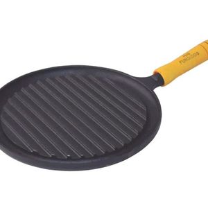 Bifeteira de Ferro Fundido Redonda Frisada 25cm Rig Fundidos