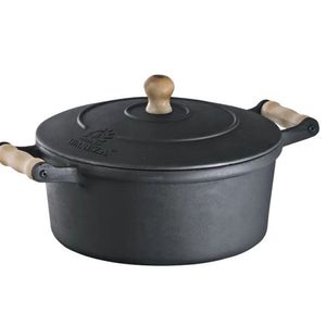 Caçarola Alça de Madeira Tampa de Ferro 2,05 Litros 20cm