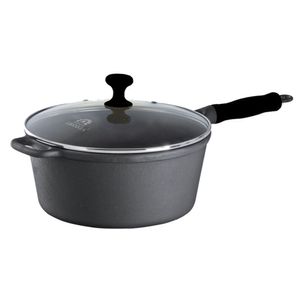 Caçarola Ferro Cabo Silicone Preto Tampa Vidro 3,2l 22cm