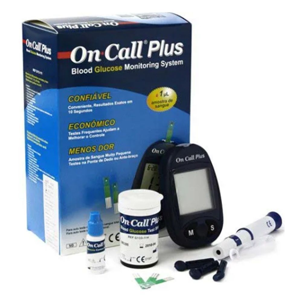 Kit Medidor de Glicose On Call Plus II Semi Completo - Acon