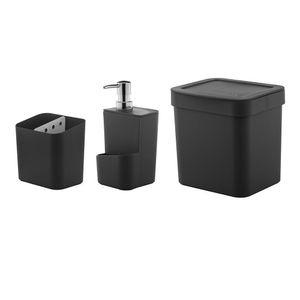 Conjunto Organização Sobre A Pia Trium 3 Peças Preto