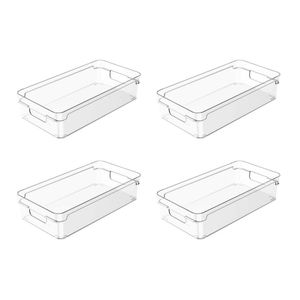 Conjunto Organizador De Armário Clear 4 Peças 30 X 15 X 7 Cm Transparente