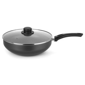 Frigideira Wok Gourmet Preto 28 Cm 4,3 L Com Cabo Em Alumínio Com Revestimento Interno Antiaderente