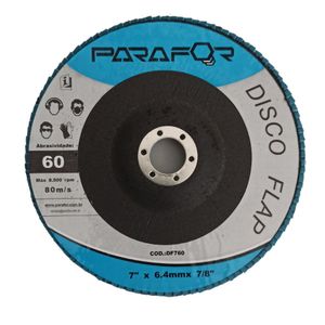 10 Discos Flap - 7 X 7/8 X 6.4 Grão 60