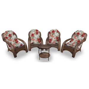 4 Poltronas + 1 Mesa Centro Gamboa Bege