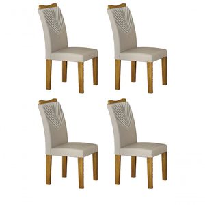 Kit 04 Cadeiras Sala De Jantar Clara Mdf Moveis Leifer