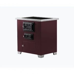 Fogão à Lenha Nero Hmd Vidro Cerâmico Cor Marsala